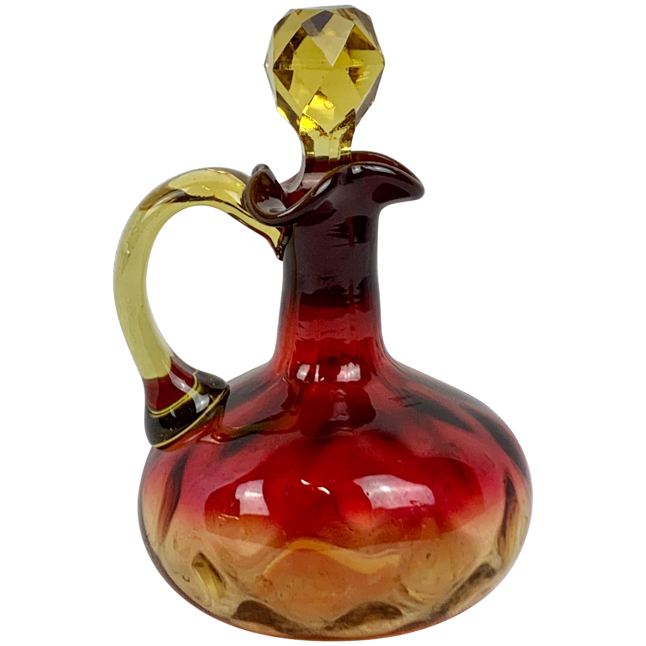 Mt. Washington Amberina Cruet, American Art Glass, c. 1880