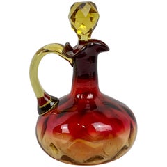 Antique Mt. Washington Amberina Cruet, American Art Glass, c. 1880