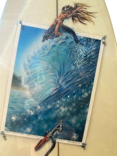 MTB twin fin surfboard Phil Roberts mural artwork (1981)