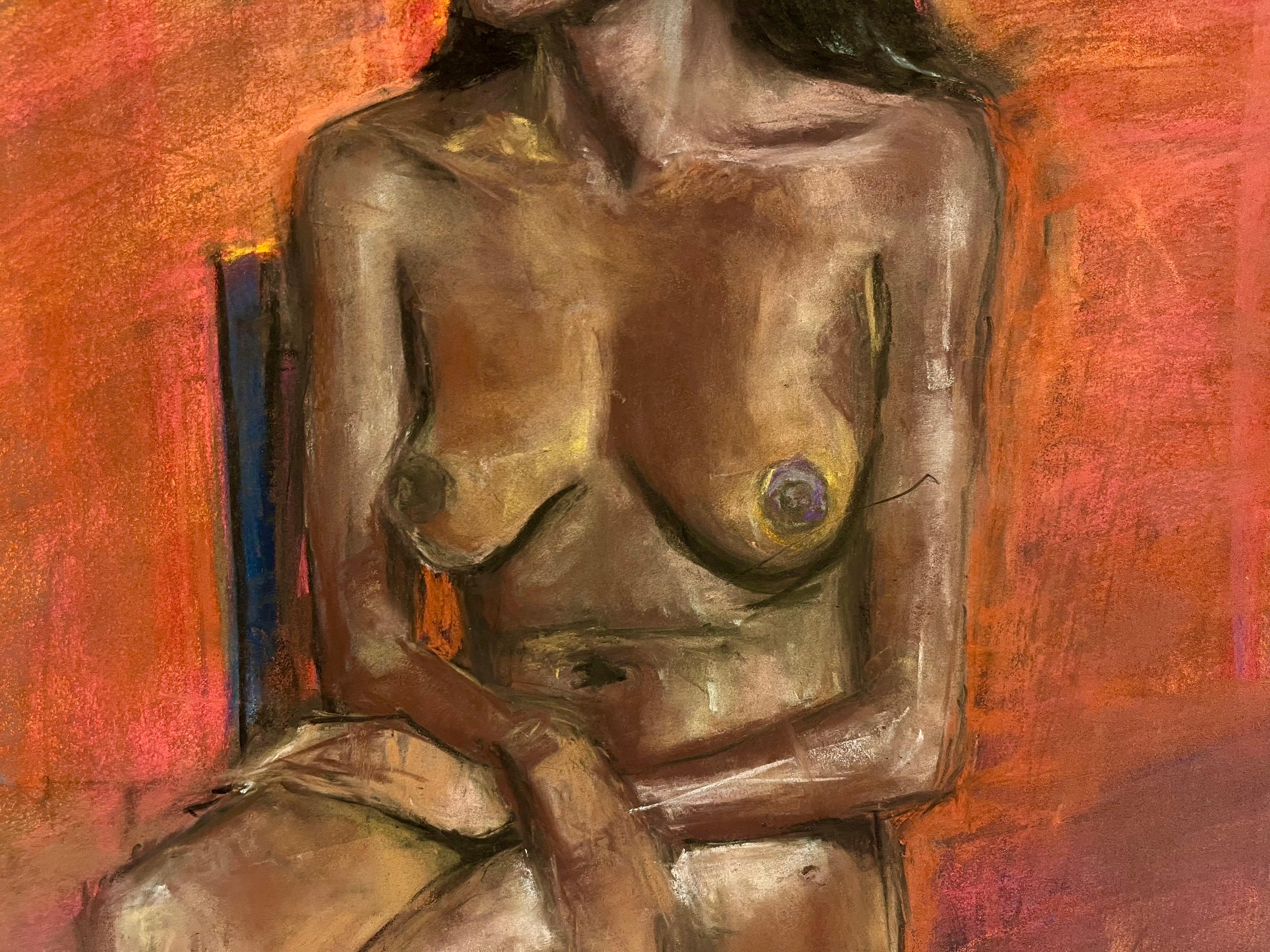 Portrait of Nude African American Woman - Contemporary Painting by MTH