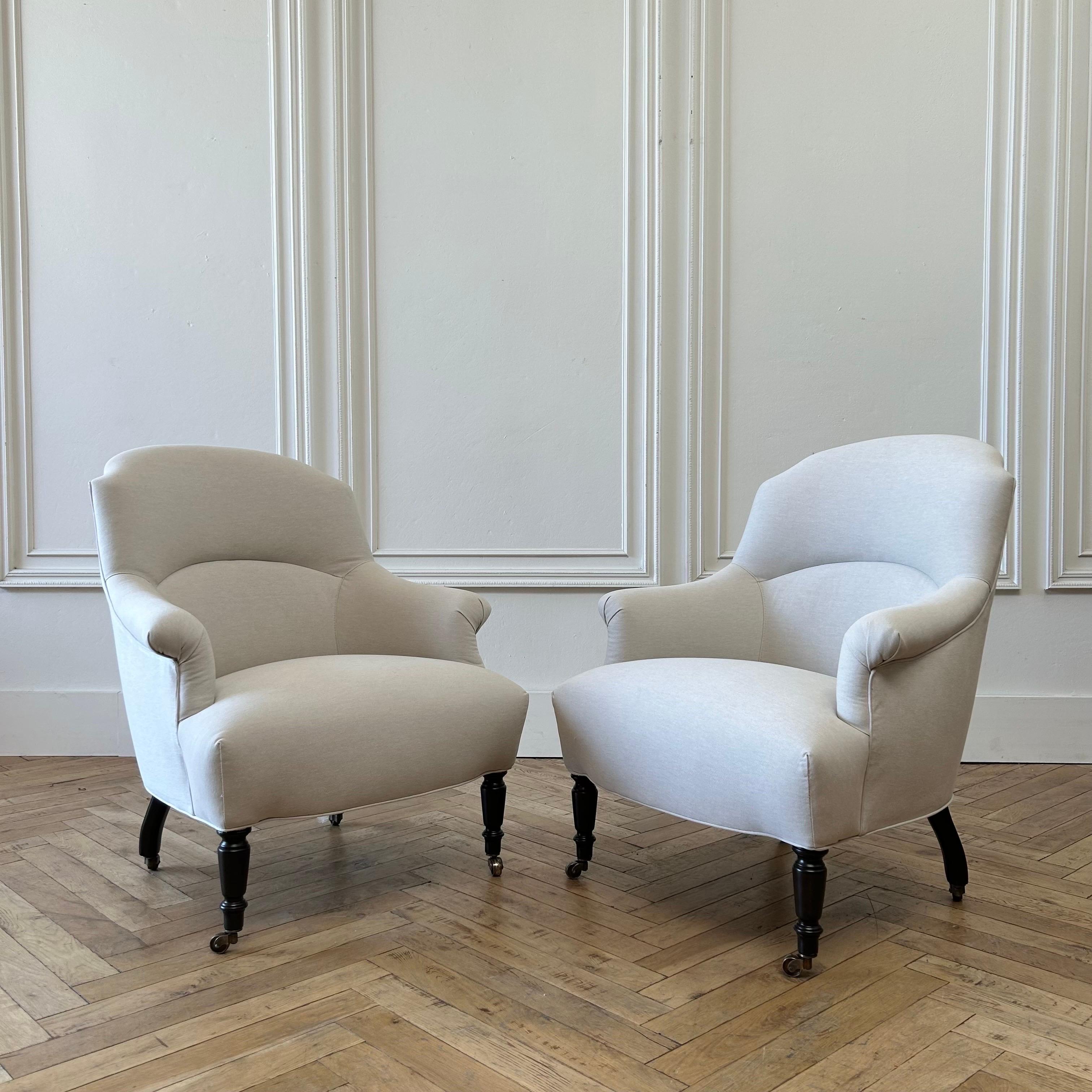 MTO  -A. SWAPP Napoli Reproduction Club Chair in Natural Cotton Canvas For Sale 10
