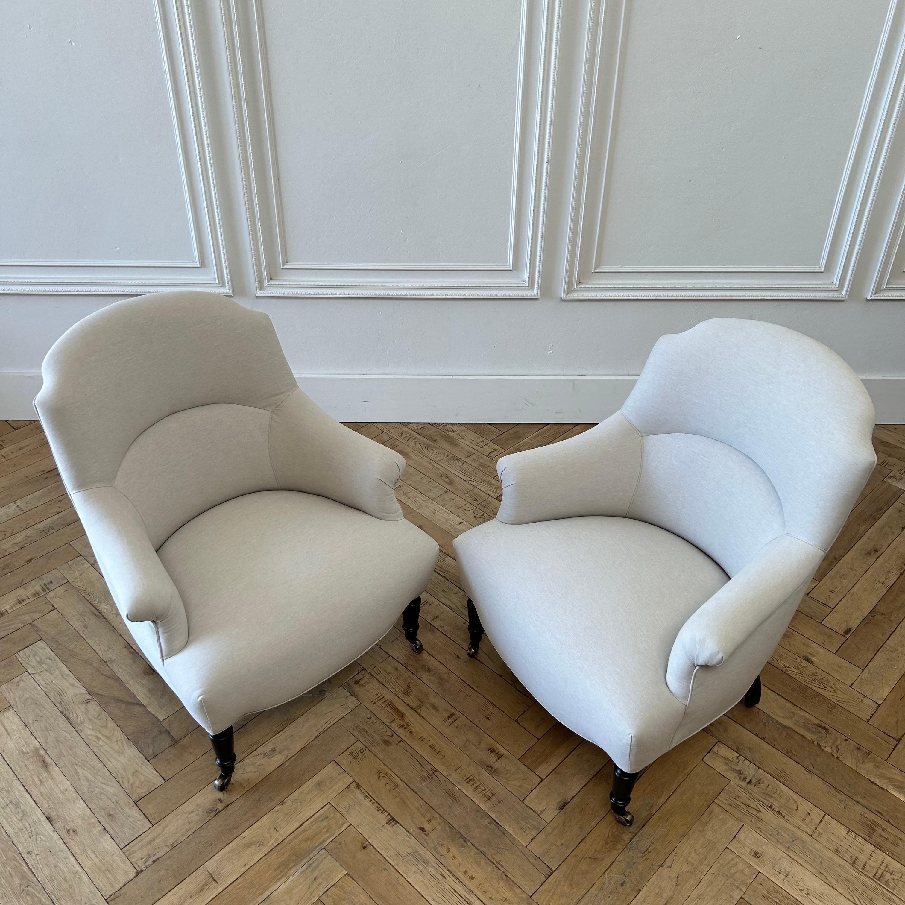 MTO  -A. SWAPP Napoli Reproduction Club Chair in Natural Cotton Canvas For Sale 4