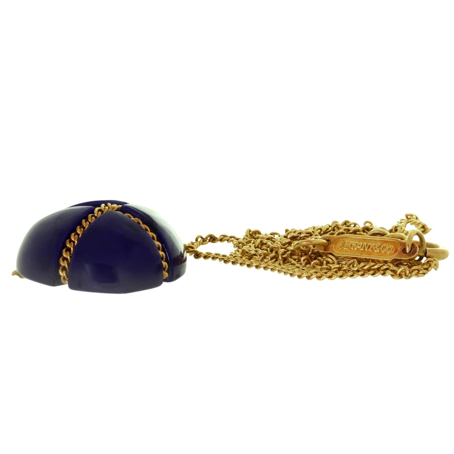 Women's MTSJ13541	Tiffany	Necklaces	TIFFANY & CO. Lapis Lazuli 18k Yellow Gold Crossover
