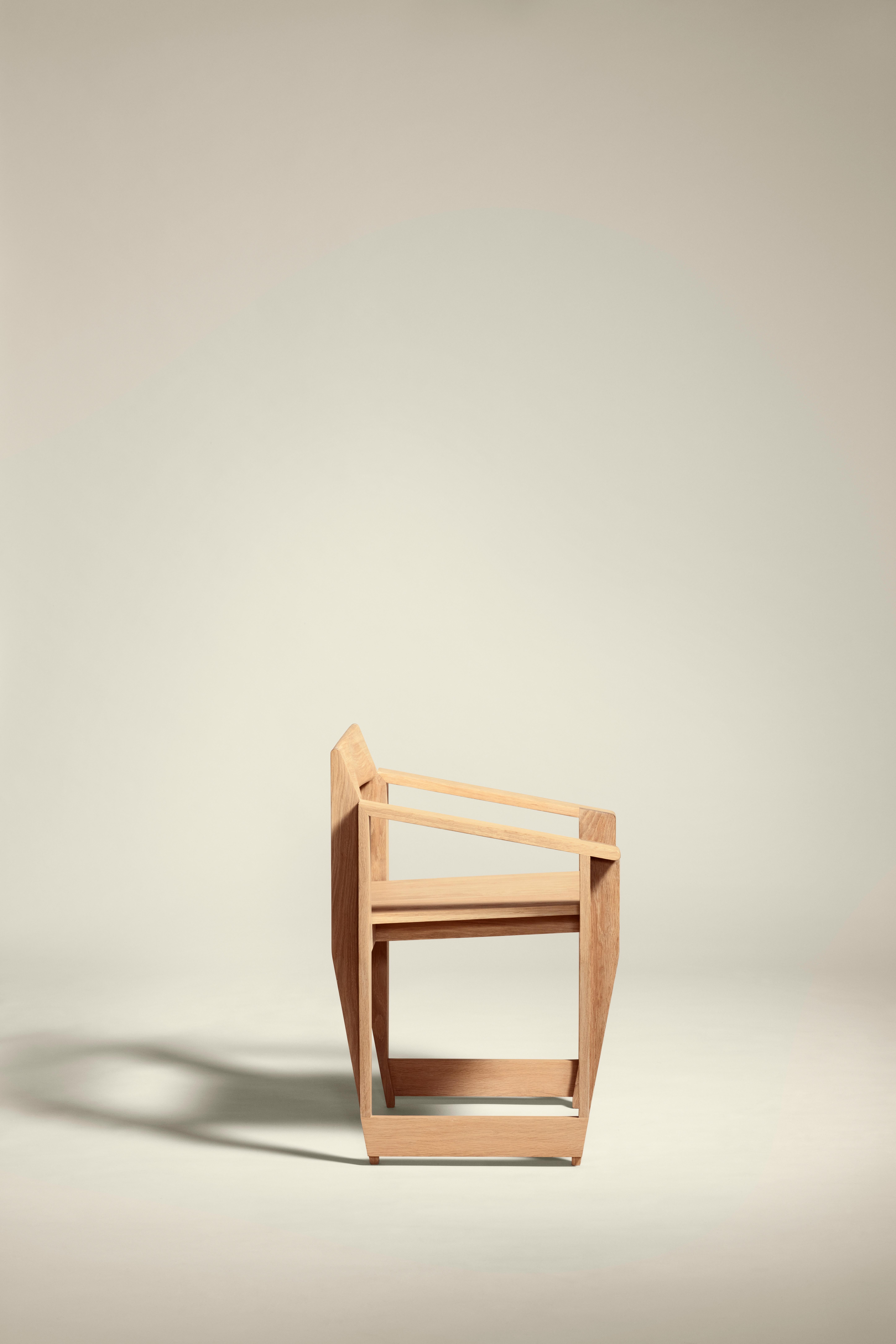 Brutalist MŪ192 Occasional Chair in Oak by MŪVEK For Sale