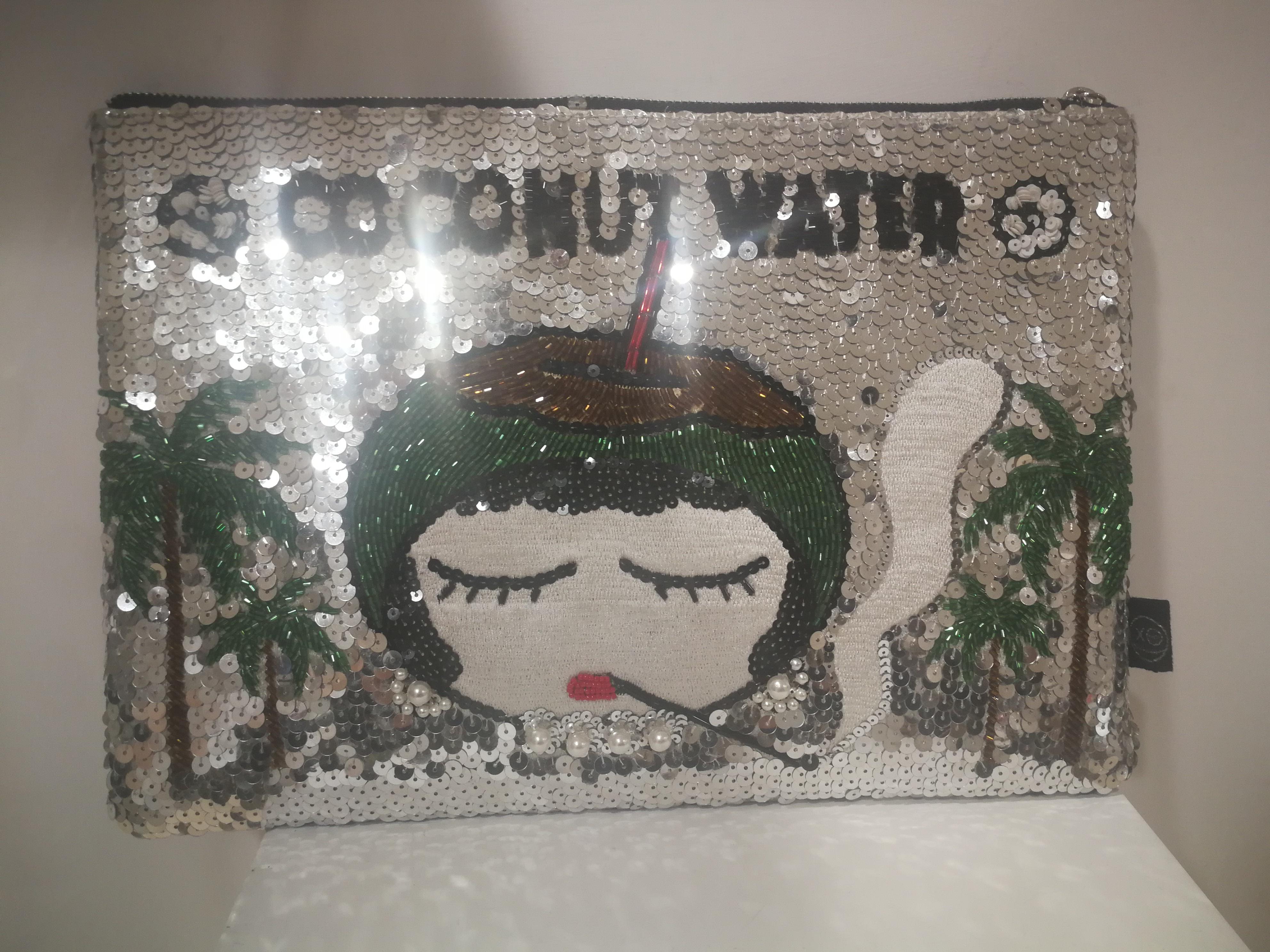 Mua Mua Coconut Water Sequins Zip Pochette 1