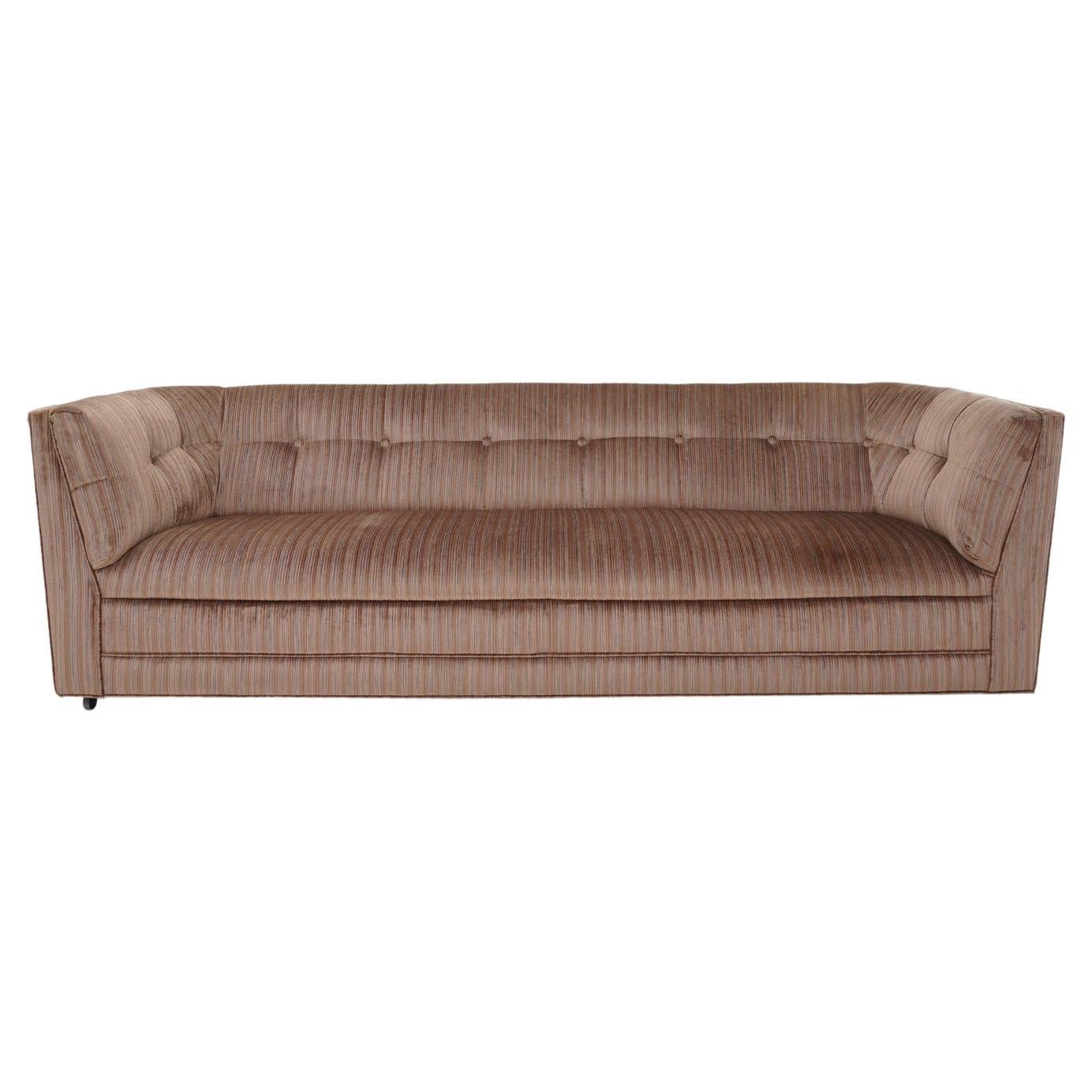 Mauve Velvet Sofa, 1980s For Sale