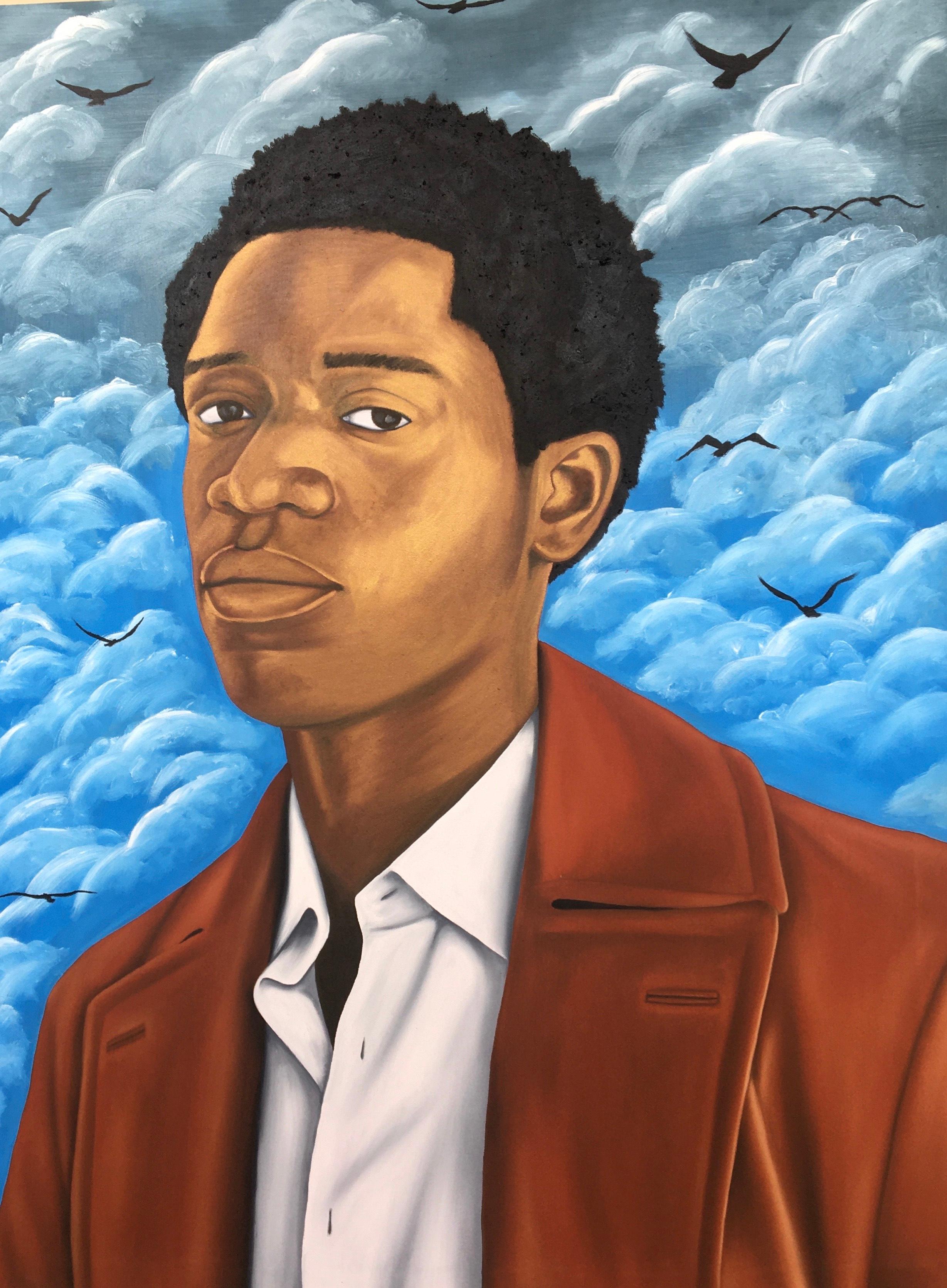Mubaraq Yusuf Portrait Painting – Blauer Himmel