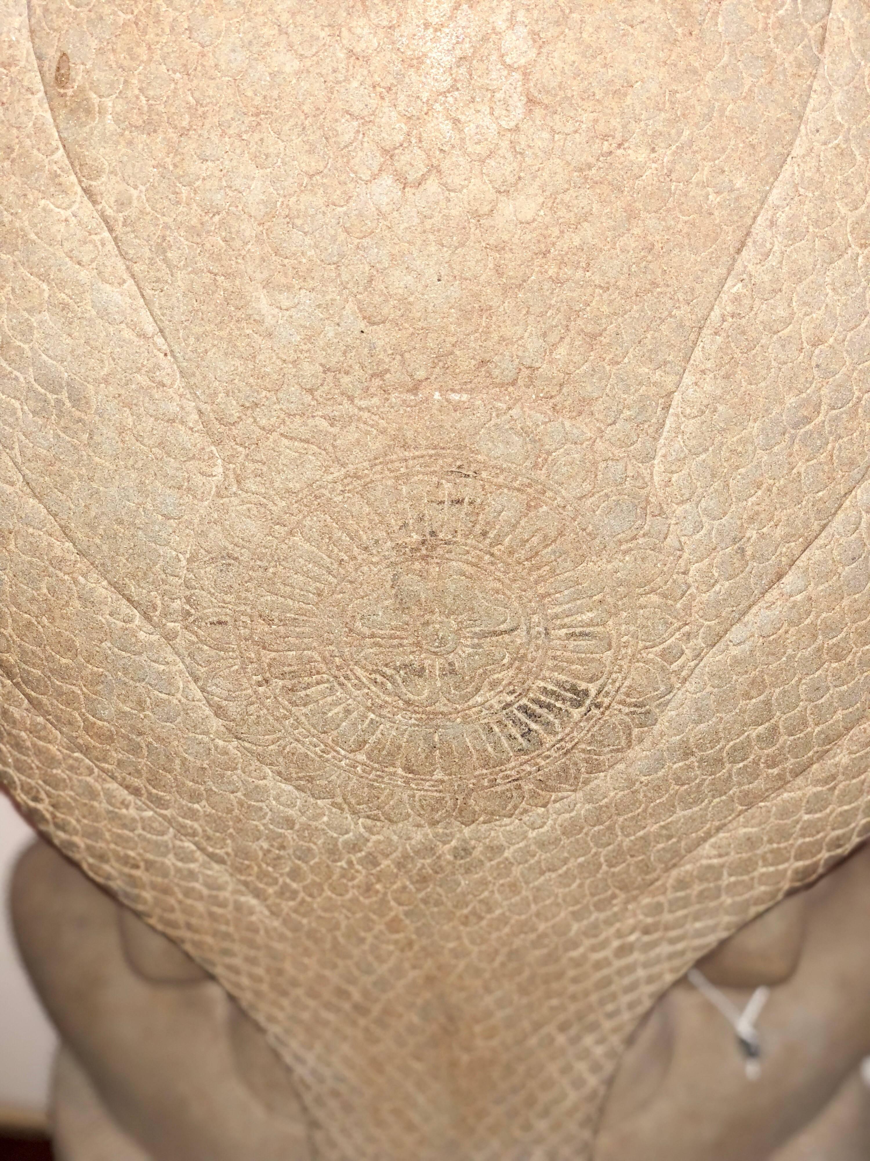 Hand-Carved Mucalinda Buddha Snake Sandstone Cambodia