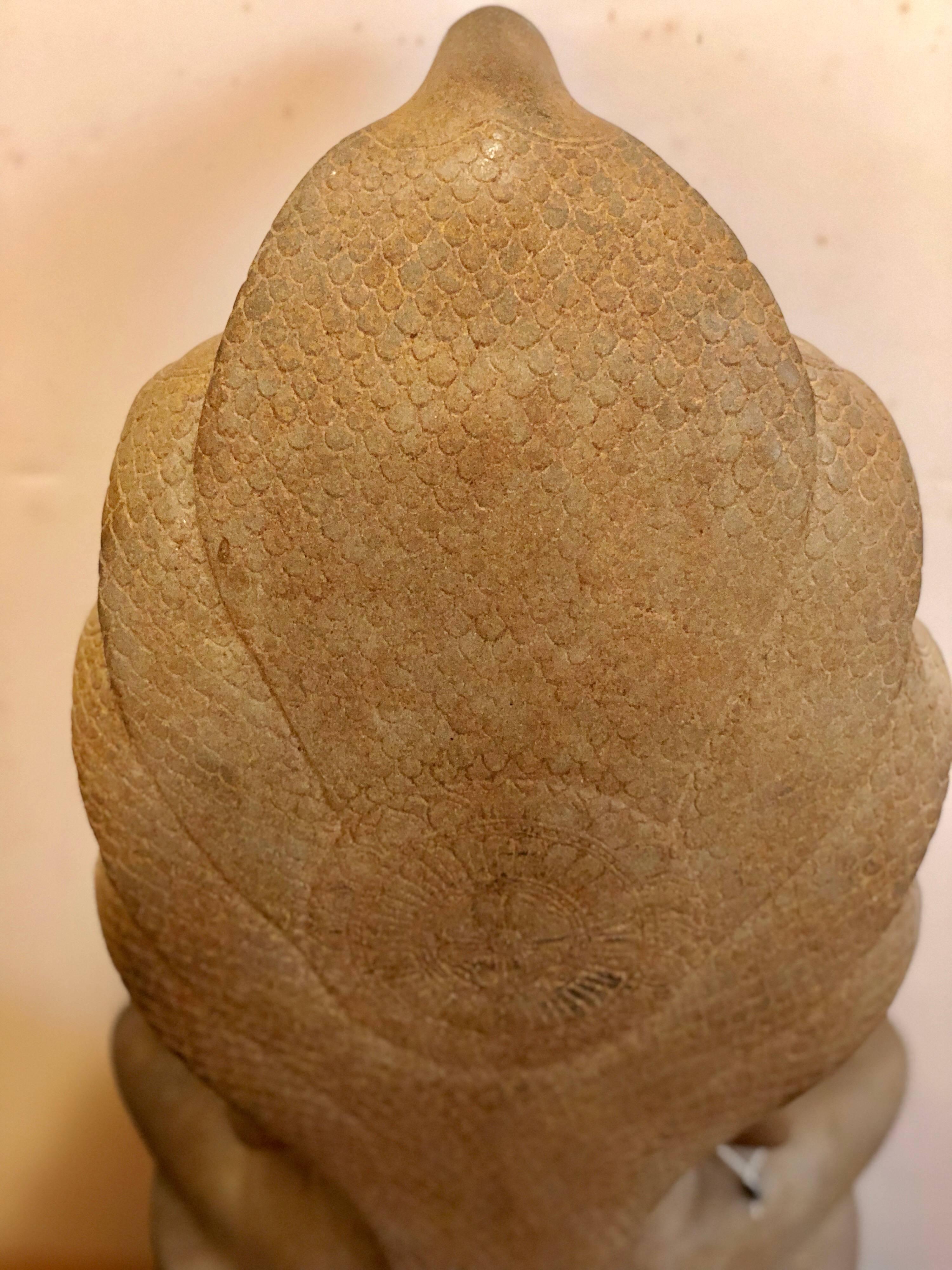18th Century and Earlier Mucalinda Buddha Snake Sandstone Cambodia