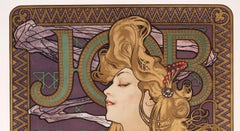 Mucha, Job, Cartel original Art Nouveau Belle Epoque, Oro, Papel de fumar 1896