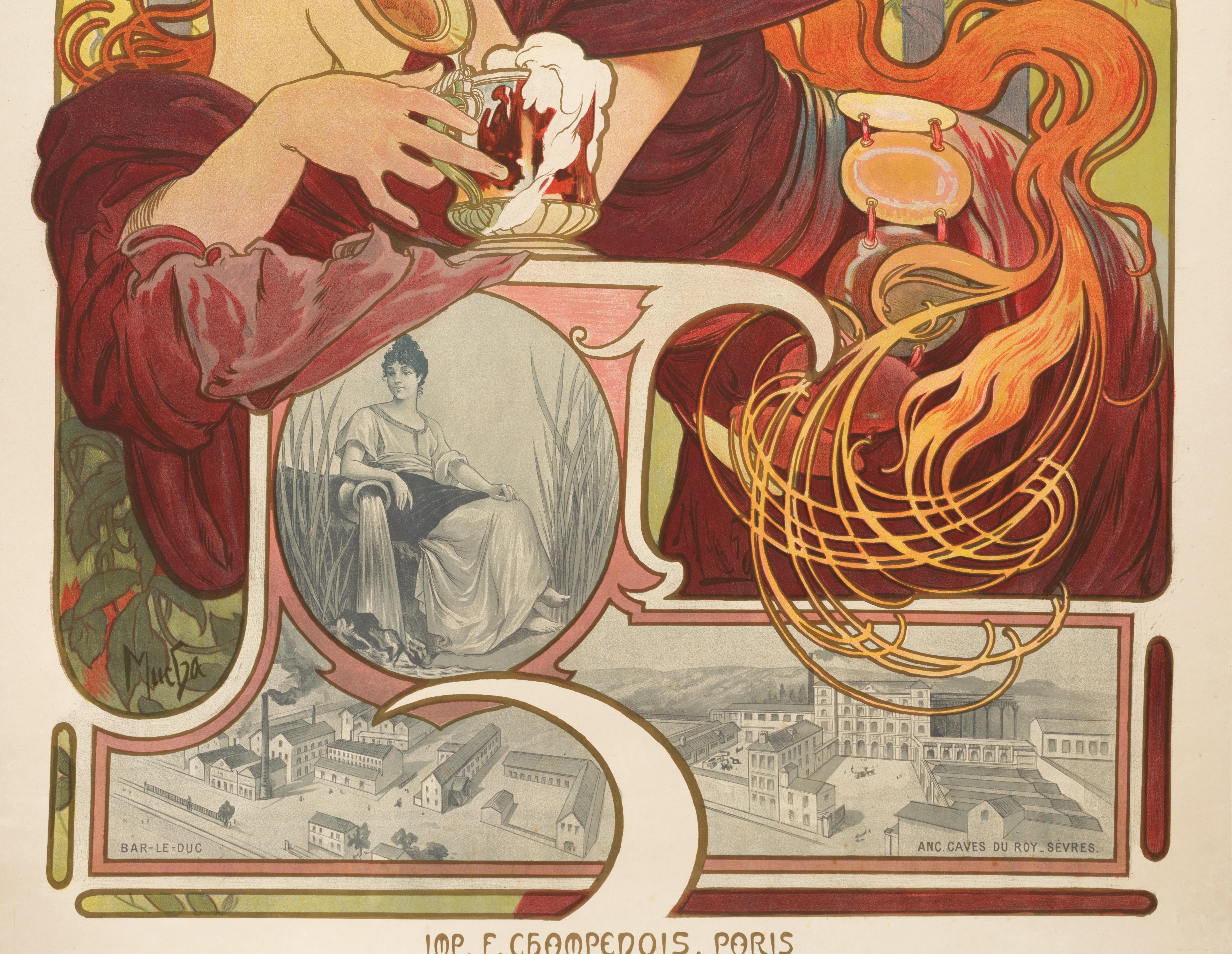 Mucha, Original-Poster im Jugendstil, Biere de la Meuse, Pavot, Orge Houblon, 1897 (Französisch) im Angebot