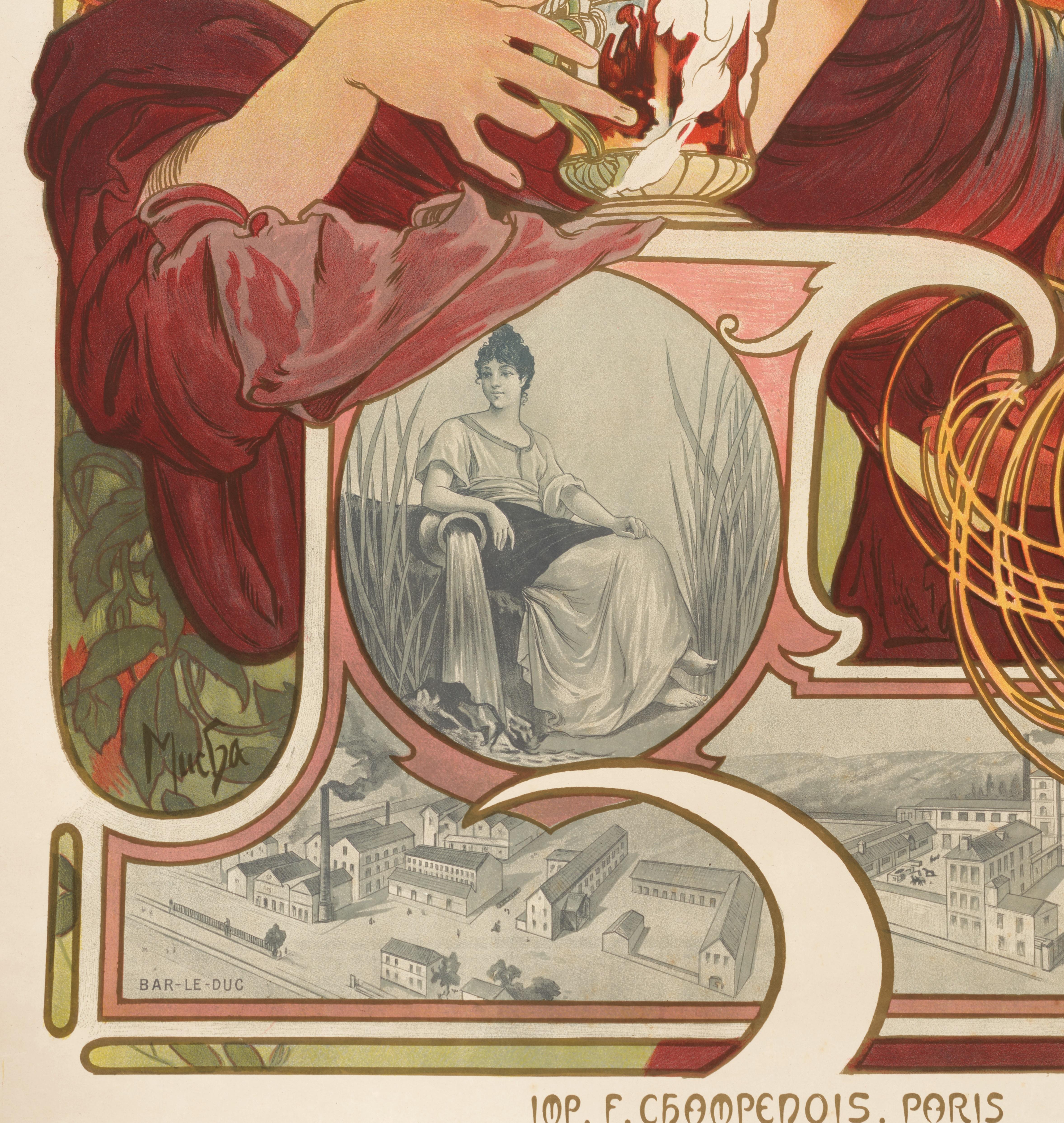 Mucha, Original-Poster im Jugendstil, Biere de la Meuse, Pavot, Orge Houblon, 1897 (Spätes 19. Jahrhundert) im Angebot