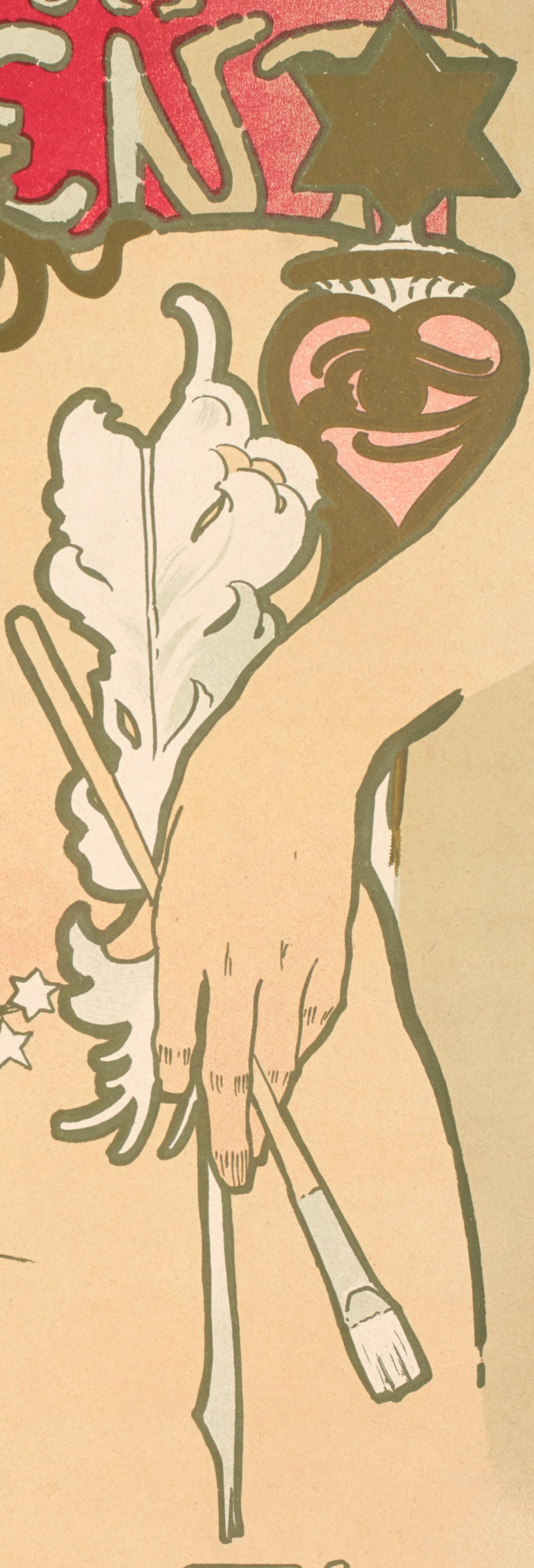 Affiche rétro originale Mucha, Salon des Cents, Art nouveau Belle Époque, 1896 Excellent état - En vente à SAINT-OUEN-SUR-SEINE, FR