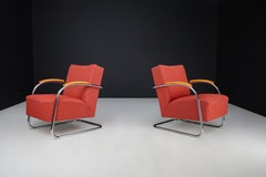 Mucke & Melder Bauhaus Original Upholstered Armchairs, Czech Republic 1930s