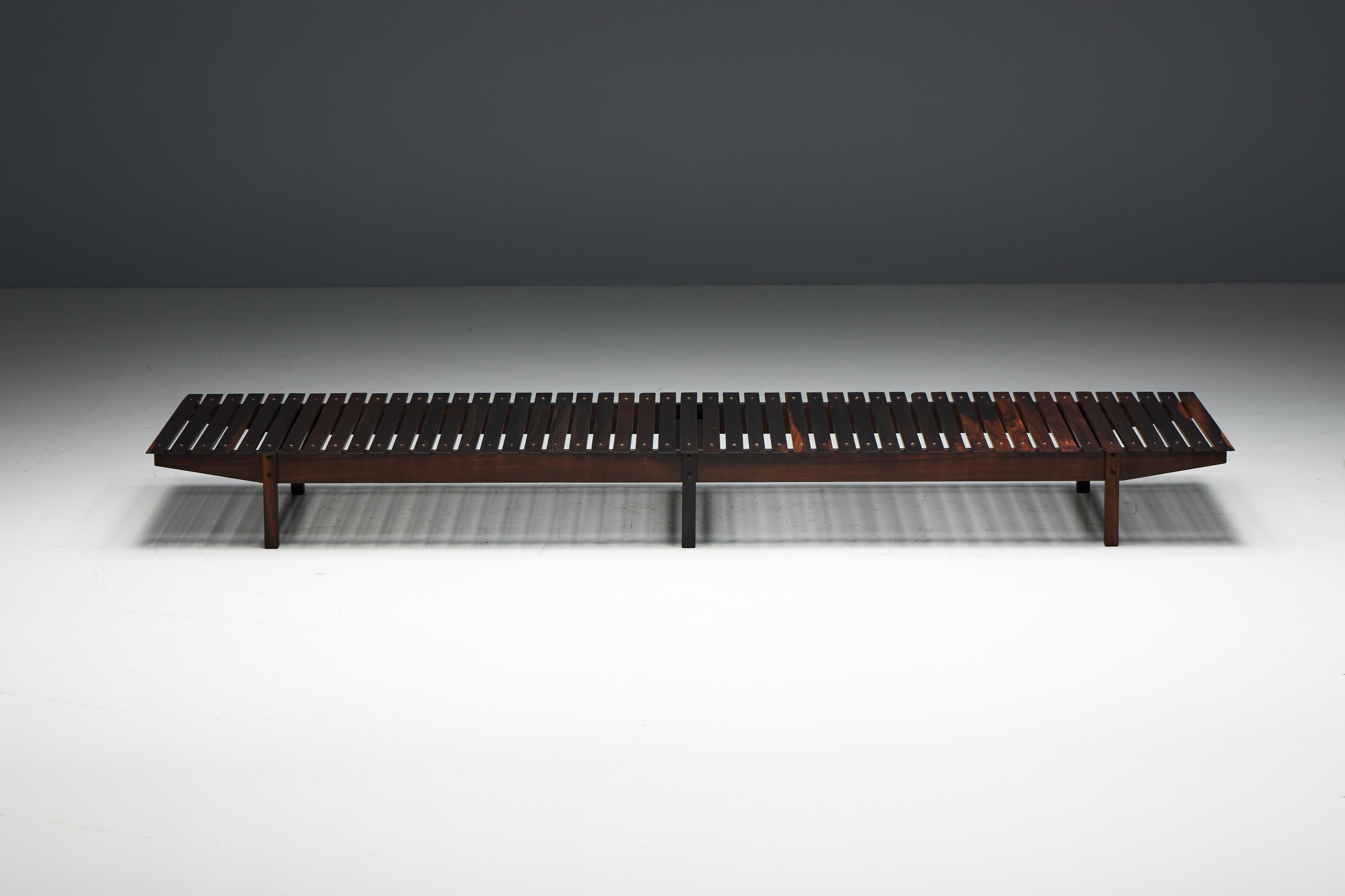 Mid-20th Century Mucki Bench by Sergio Rodrigues for OCA, Brazil, 1960s For Sale
