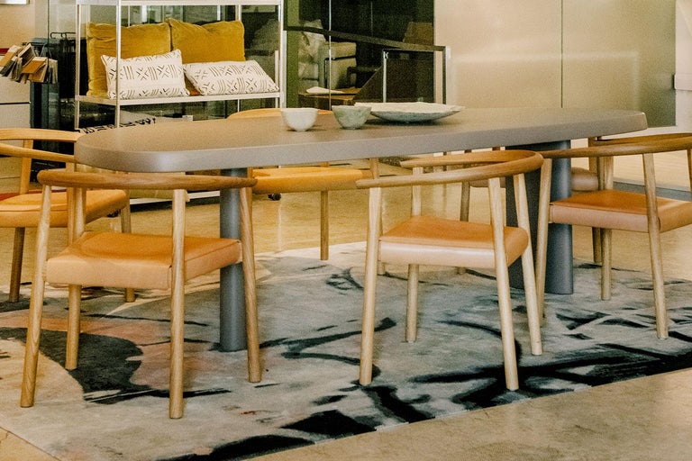 Mud Matte Lacquer Finished Solid Oak Dining Table, Cassina In Good Condition In Tulsa, OK