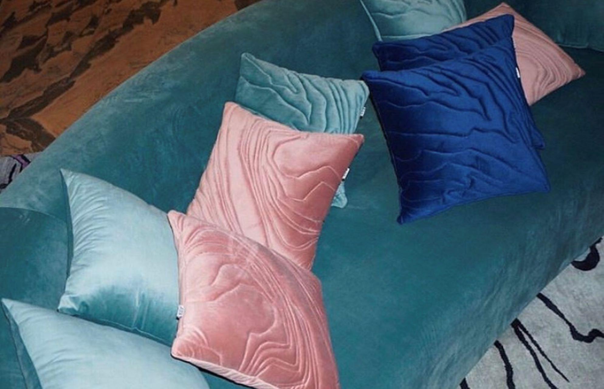 The Mudd organically quilted Velvet cushions by Kunaal Kyhaan are inspired by the earth's layers and textures. 
Hand-quilted organic lines in Velvet with a foam backing make them extra plush and sturdy. 
They are available in a range of color