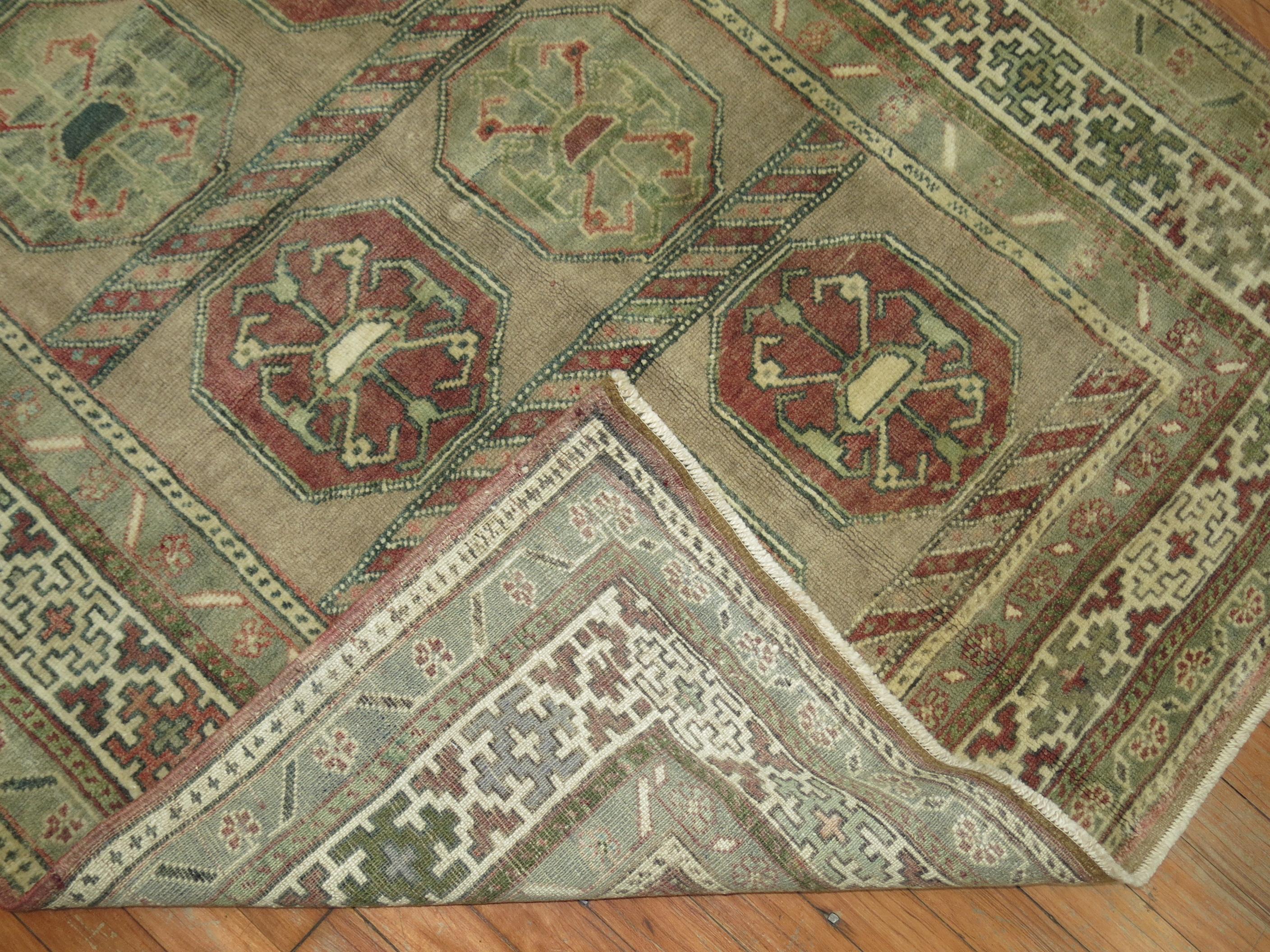 Hand-Knotted Muddy Turkish Anatolian Accent Foyer Rug For Sale