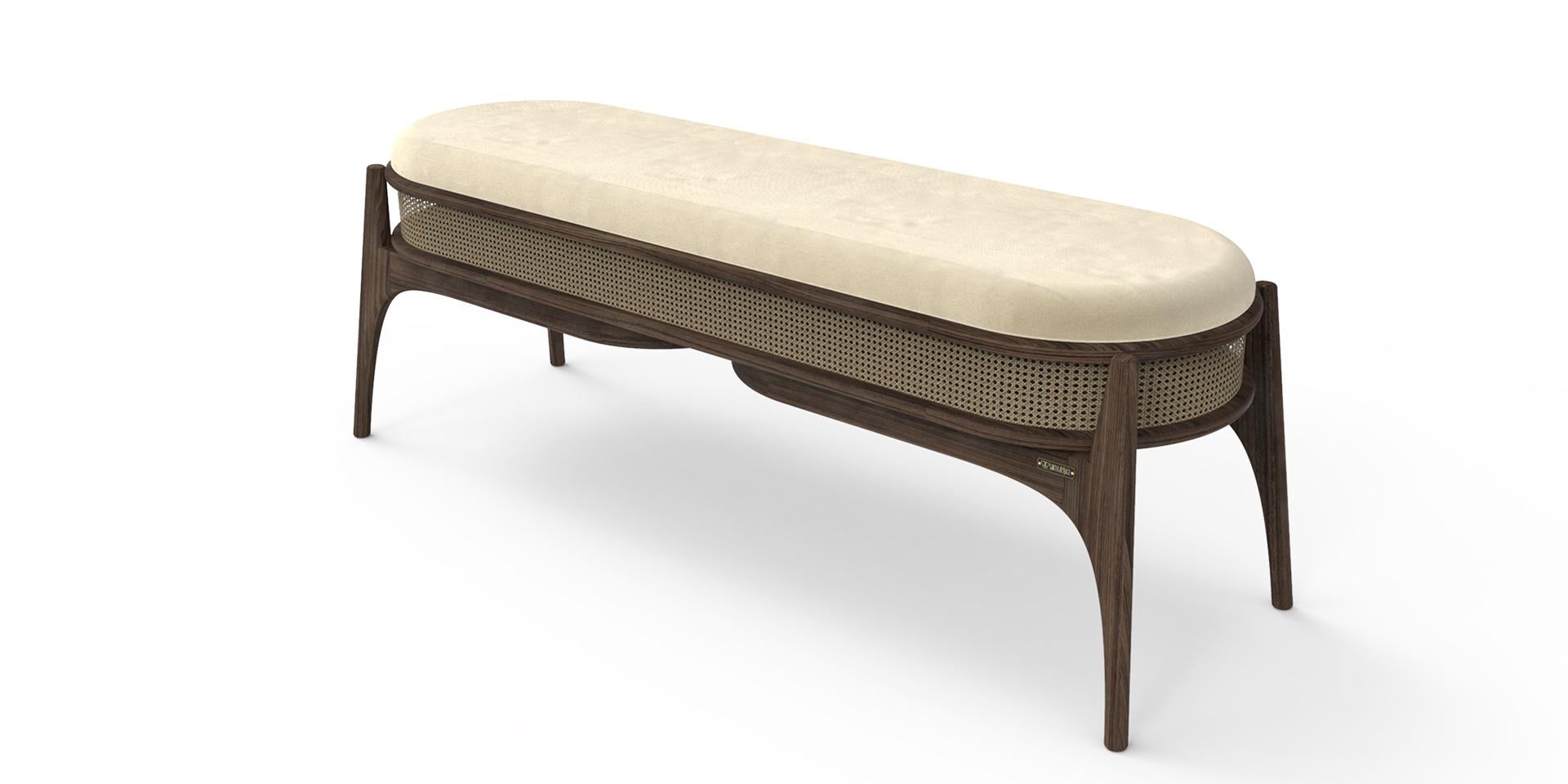 Hand-Crafted Mudhif Bench by Alma de Luce For Sale