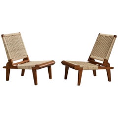 Muebles Austin, Lounge Chairs, Pine, Rush, Mexico, 1950s