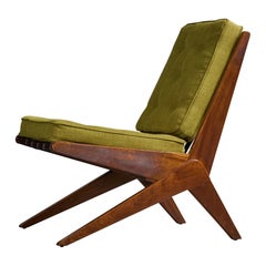 Muebles Diaz, Lounge Chair, Wood, Fabric, Argentina, 1960s