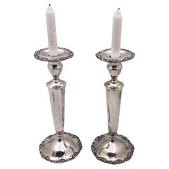 Vintage Mueck Carey Pair of Sterling Silver Candlesticks/ Shabbos Sticks