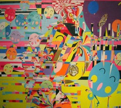 Zing Wreck, Large Pop Art Painting by Muffinhead