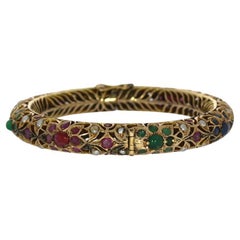 Mughal Antique Jeweled Bracelet in 14kt Yellow Gold