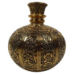 Mughal Brass Engraved Hookah Base, 20th Century