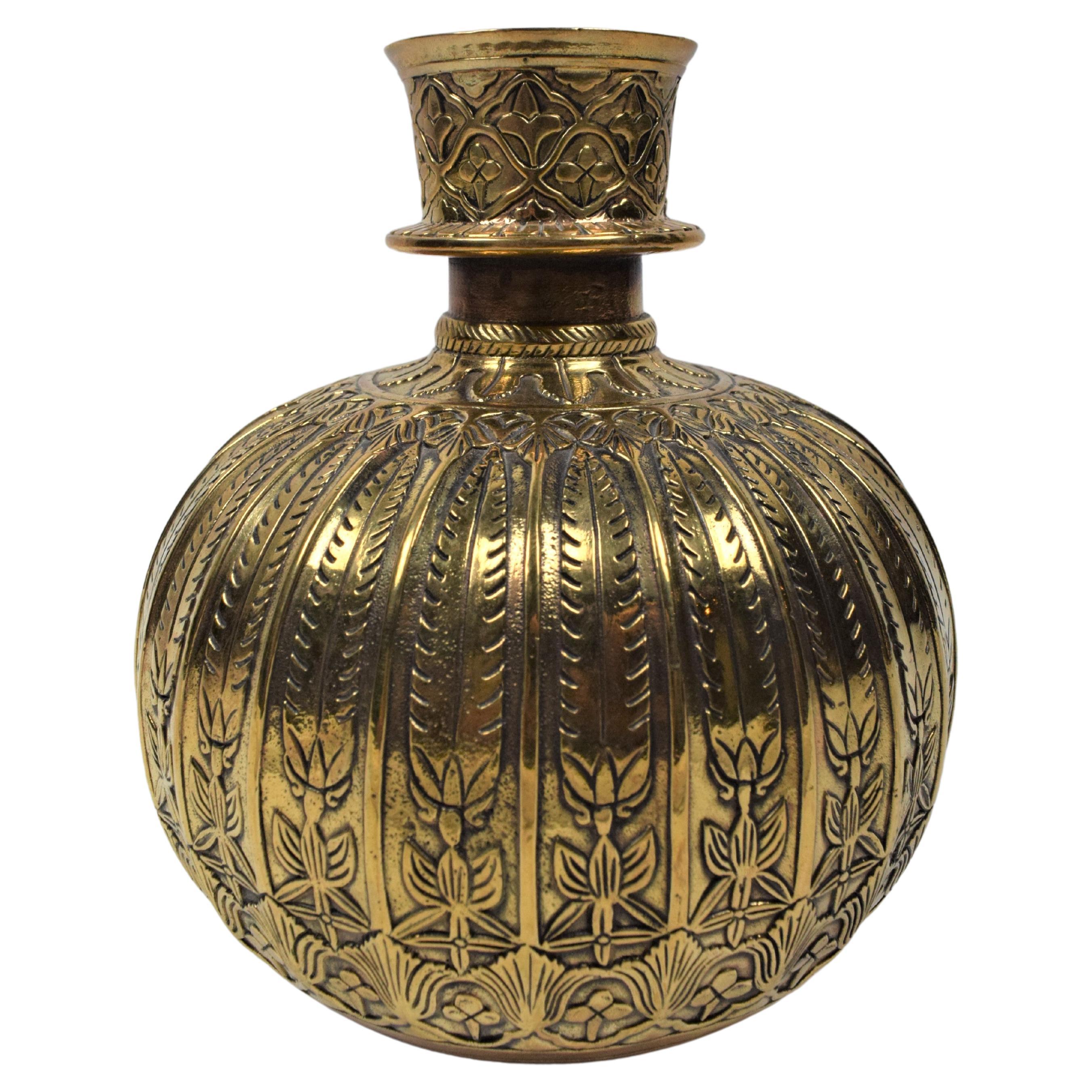 Mughal Brass Engraved Hookah Base, 20th Century For Sale