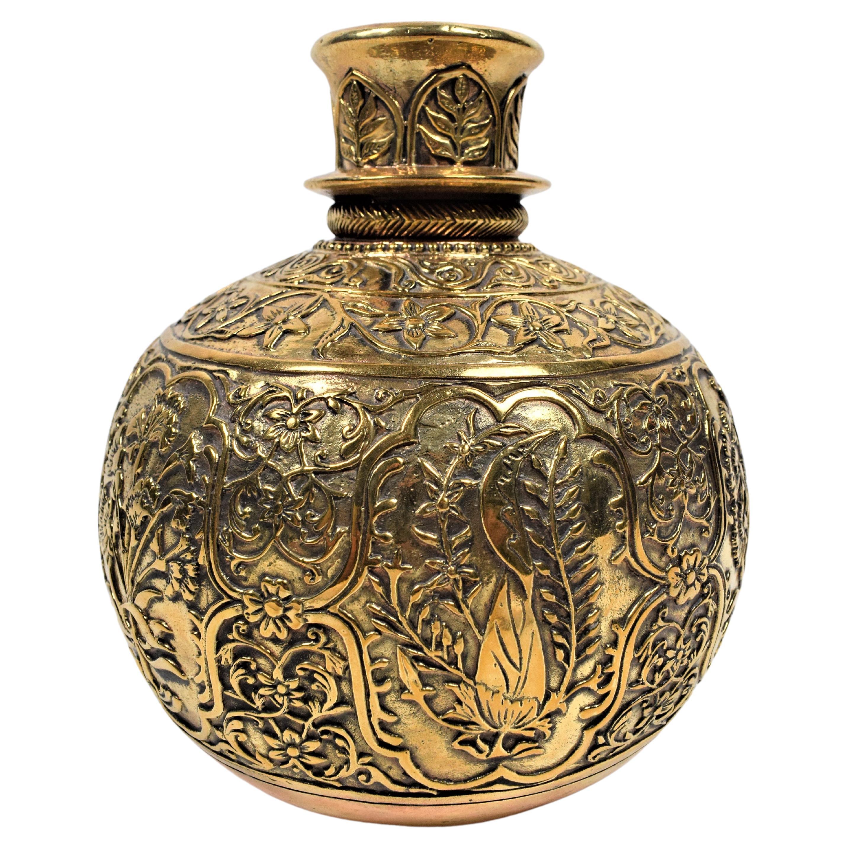 Mughal Brass Engraved Hookah Base, 20th Century