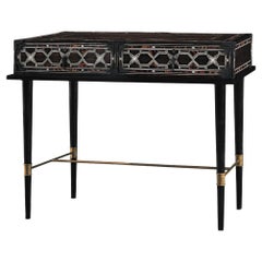Mughal Console Influenced by French 50s with Very Intricate Decor in the Drawers