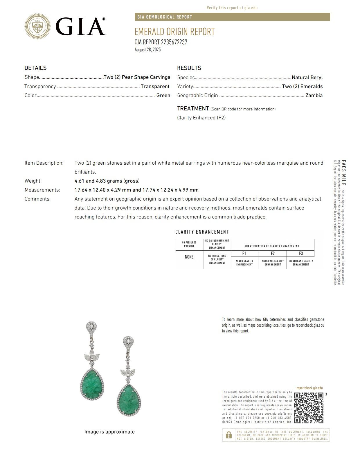 Pendientes colgantes de oro de 18 quilates con 20,68 quilates de diamantes y esmeraldas talladas Modernista en venta