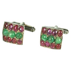 Mughal Emerald and Ruby Cufflinks