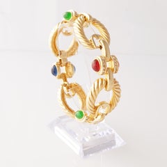 Mughal Glass Cabochon Link Bracelet By Joan Rivers, 1990s