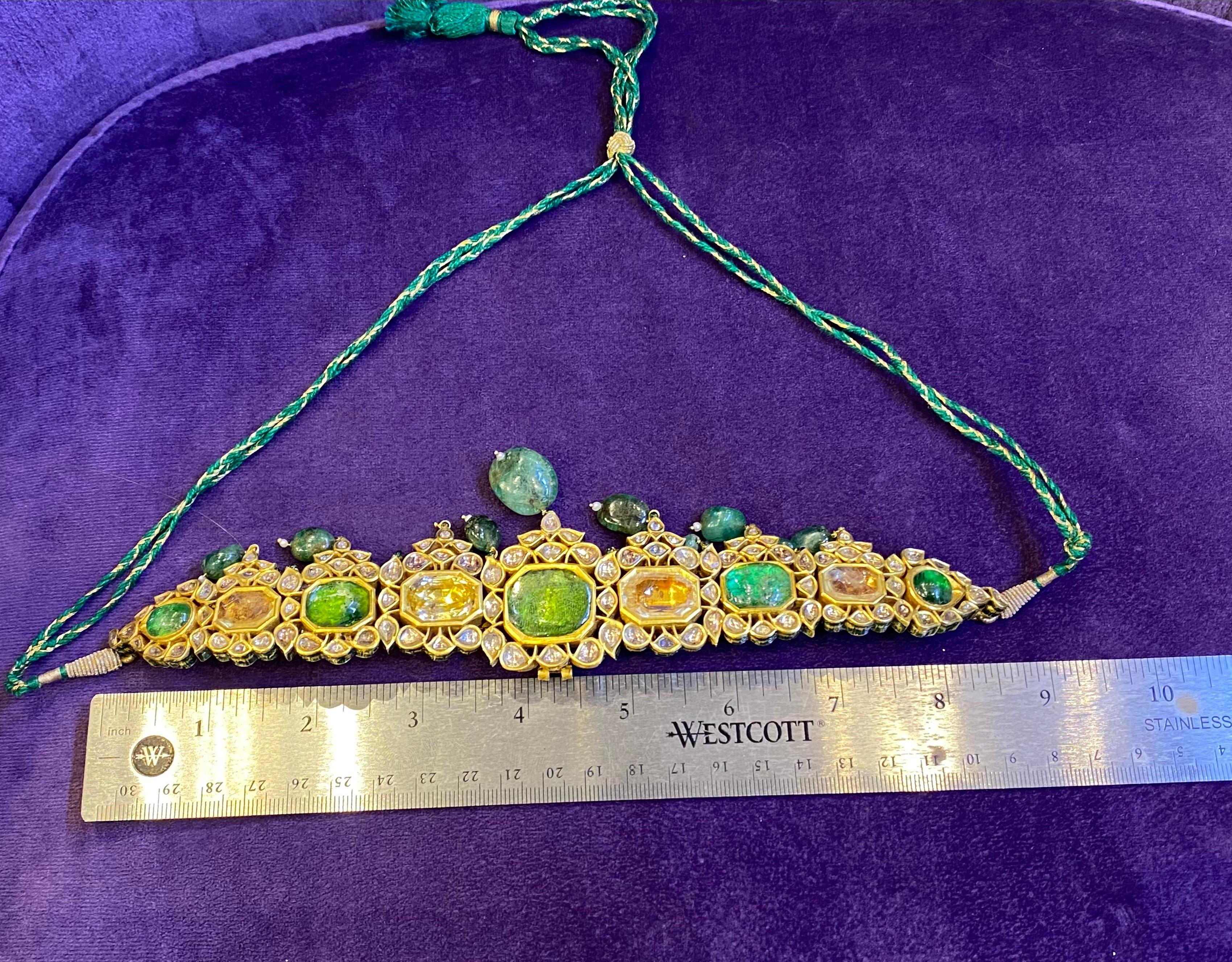Women's Mughal Indian Emerald Necklace For Sale