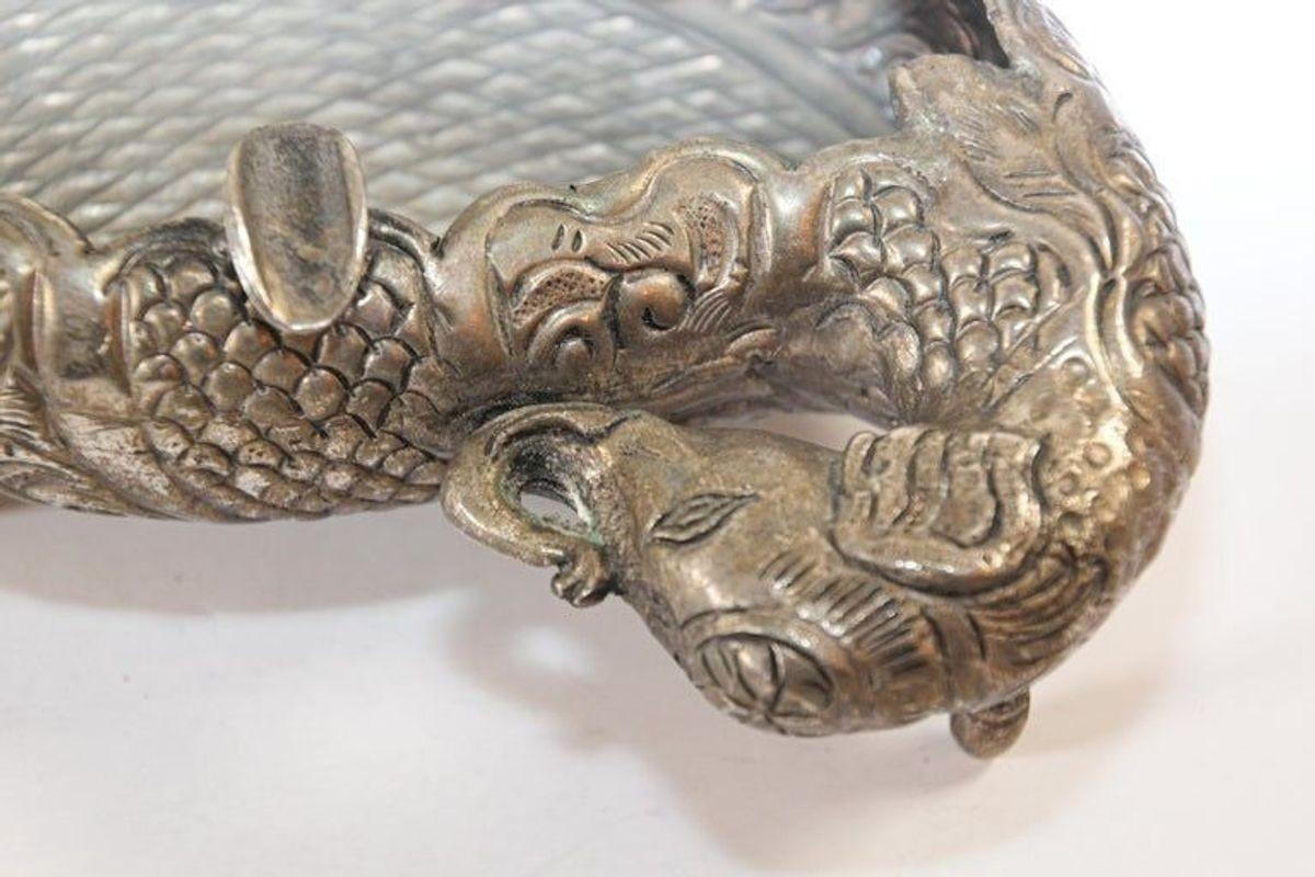 Mughal Indian Raj Style Elephant Shape Silver Ashtray For Sale 6