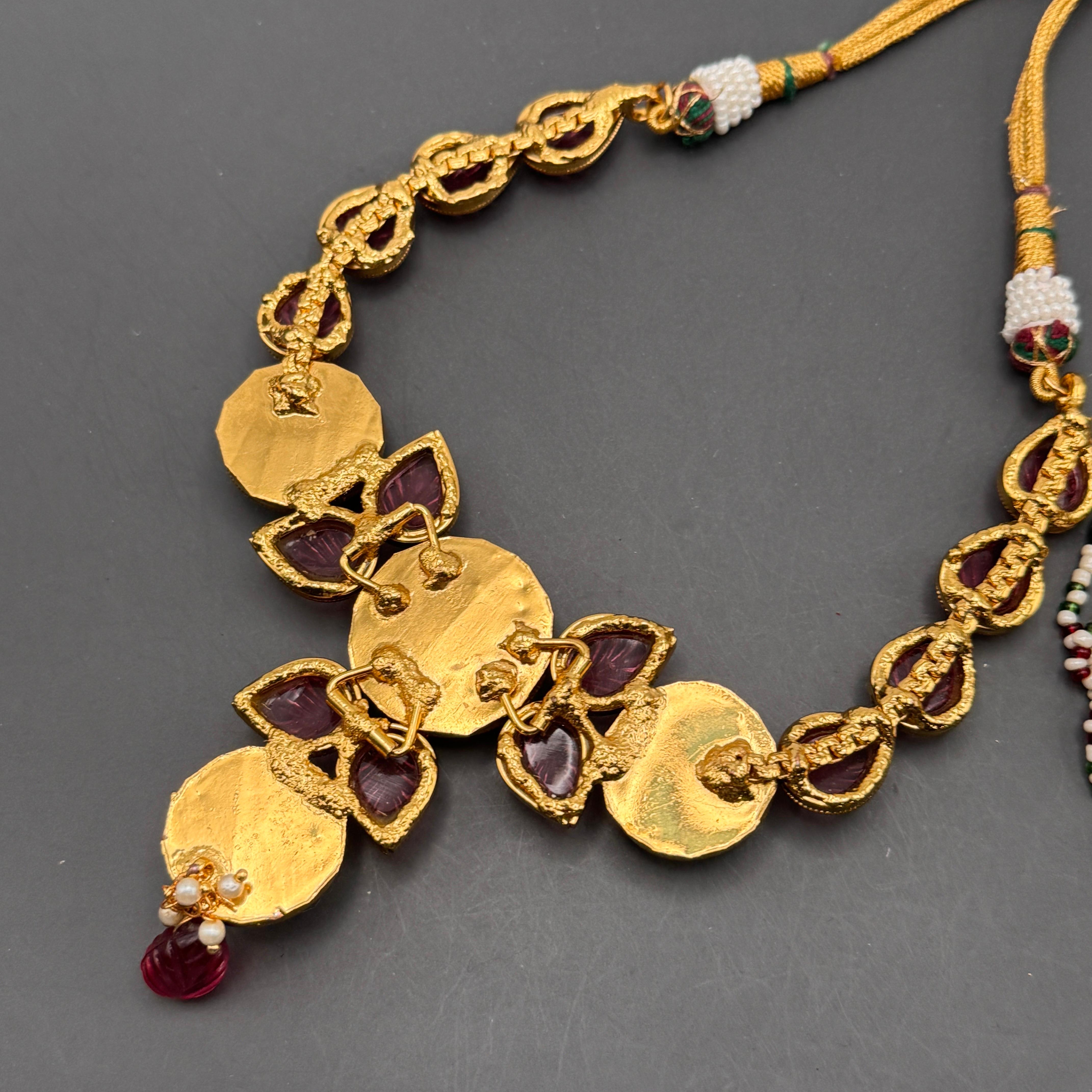Collana vintage di ispirazione moghul con intarsi in vetro e madreperla in vendita 12
