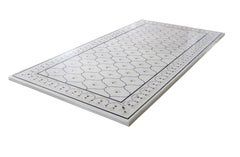 Mughal Lotus Inlay in White Marble Dining Table 'Top Only' by Stephanie Odegard