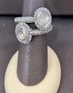 Mughal Magnificenct Traditional Kundan Polki Rose Cut Diamond Ring Gold & 925