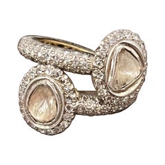Mughal Magnificenct Traditional Kundan Polki Rose Cut Diamond Ring Gold & 925