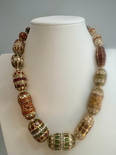 Mughal Magnificent Traditional Bead & Cabochon Multi Color Vintage Necklace