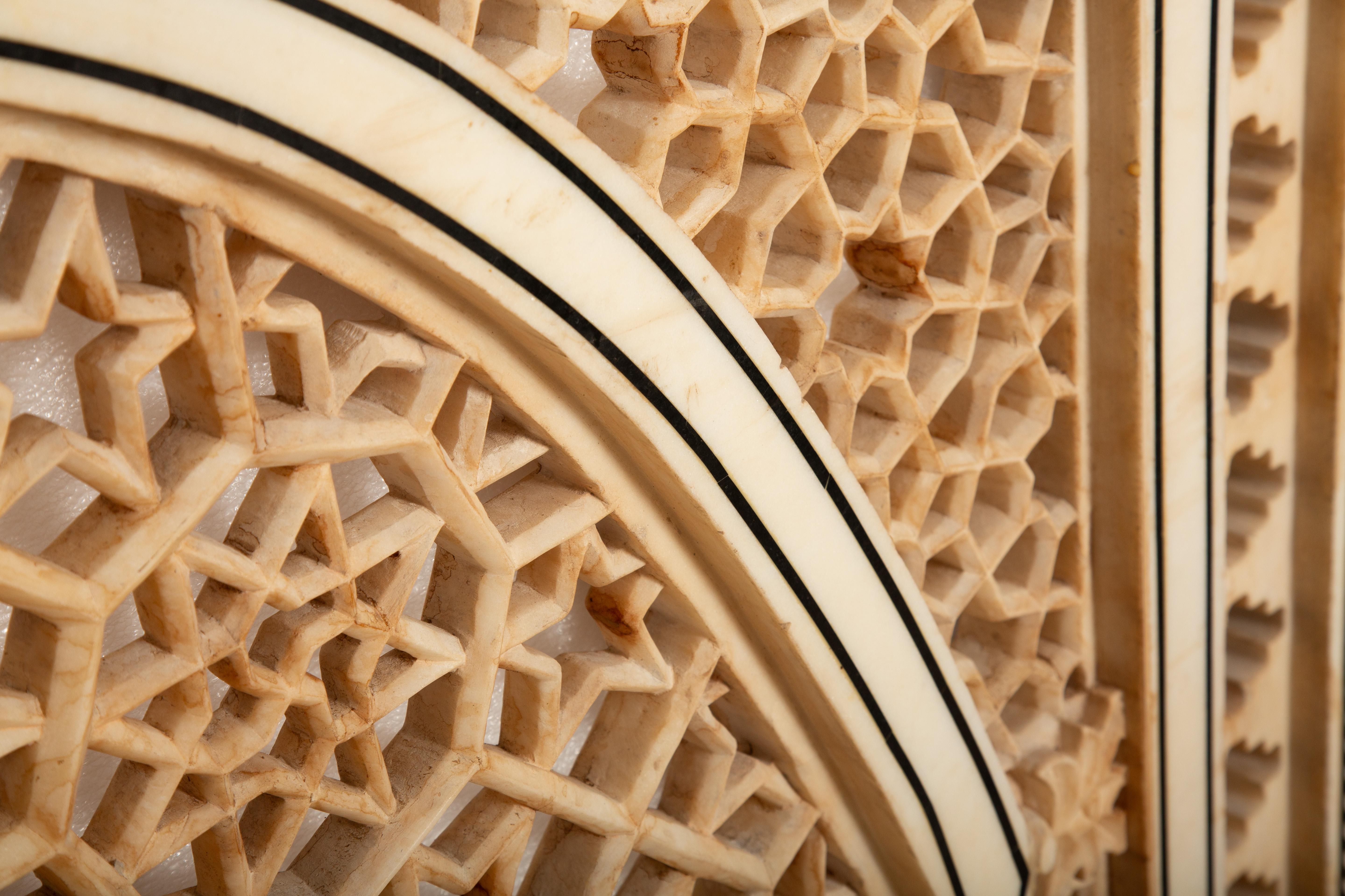 Mughal Majesty: Carved Marble Jali Screen/Window 73.25