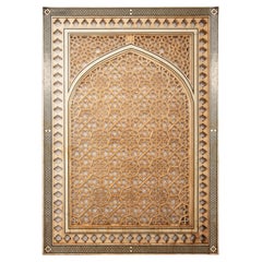 Écran de jali en marbre sculpté/Window 73,25 po. (H)