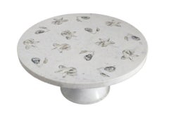 Mughal Marble Coffee Table, Floral Stone Inlay Table