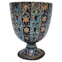 Mughal Meena Silver Ceremonial Cup, 18th Century