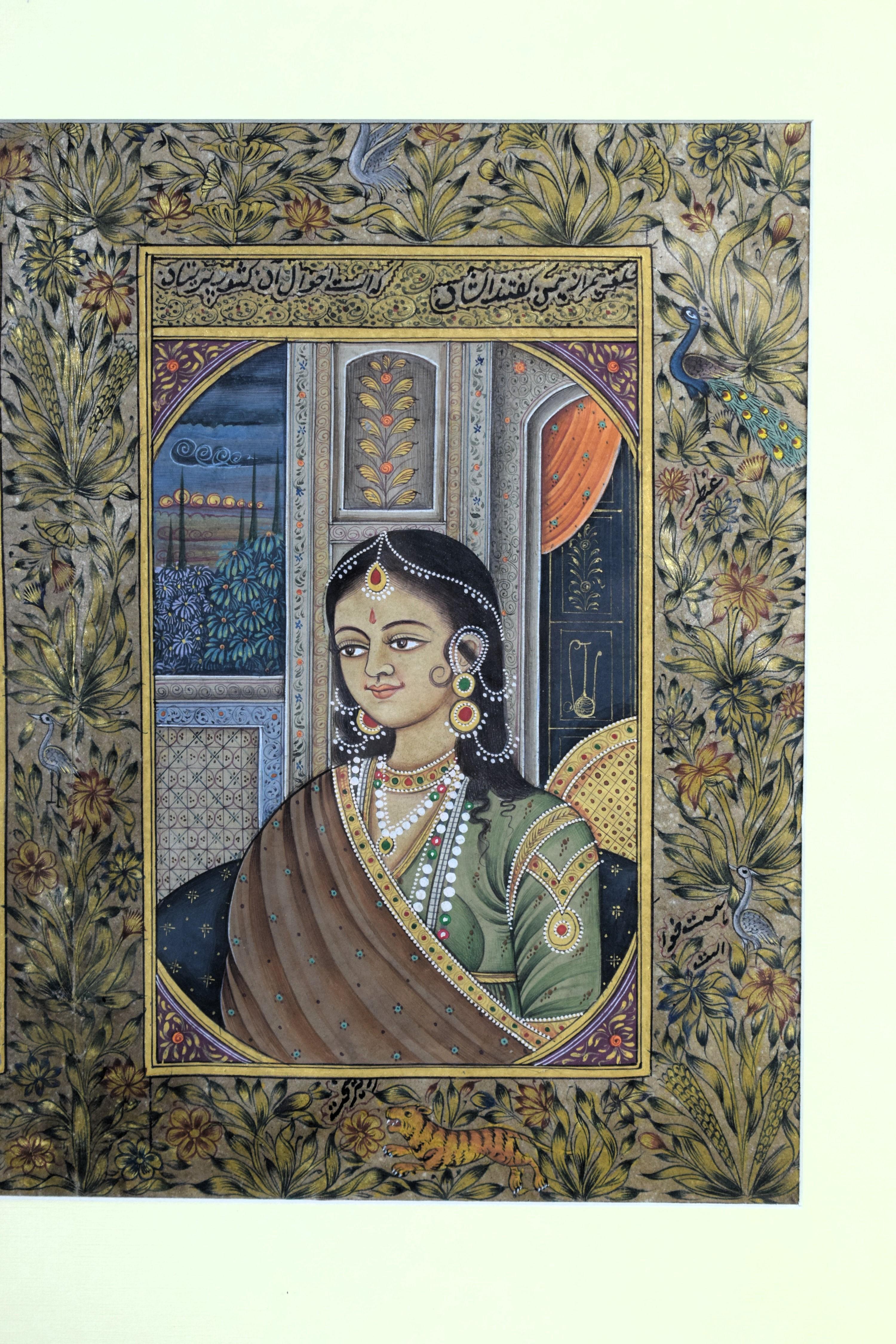Miniatur-Porträt des Moghul-Kaisers Akbar und Jodha Bai, 19. (Anglo Raj) im Angebot