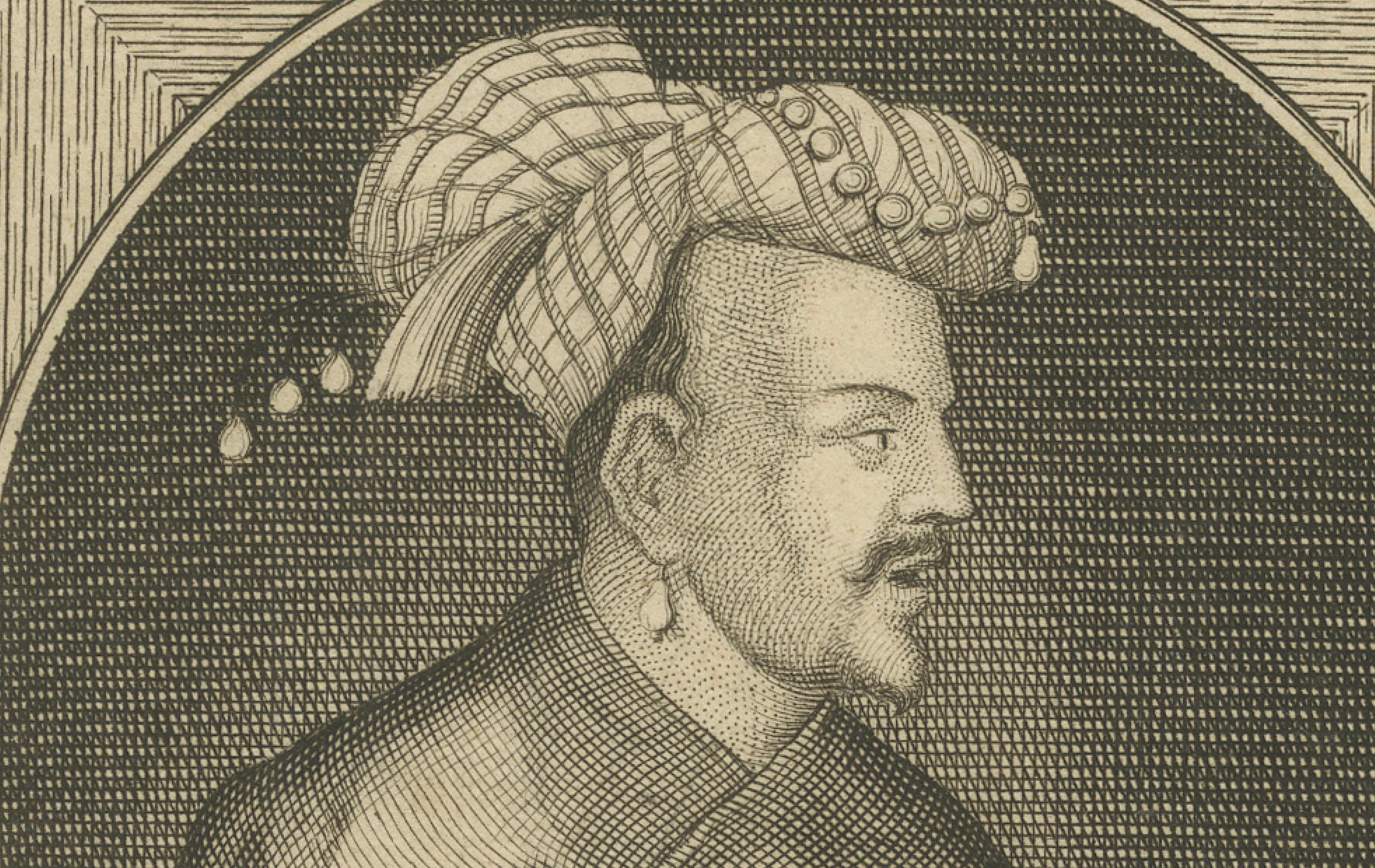 Mughal Nobles Asad Khan & Khan Jahan Portrait Engraving, Valentijn, c.1726