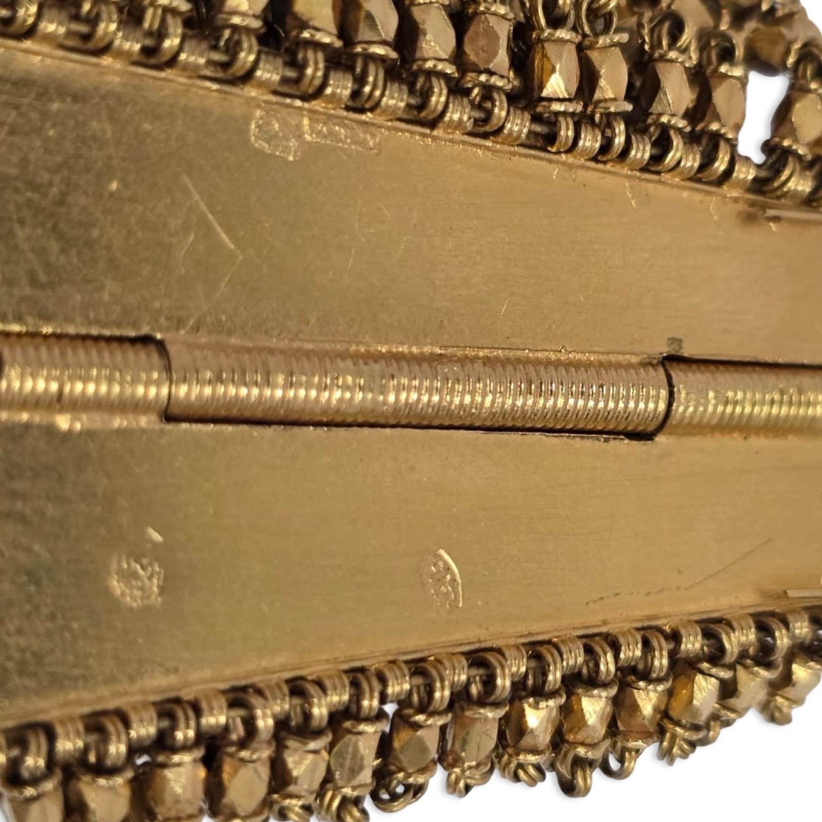 Mughal Revival 22K Enamel Wide Mesh Bracelet Handmade For Sale 6