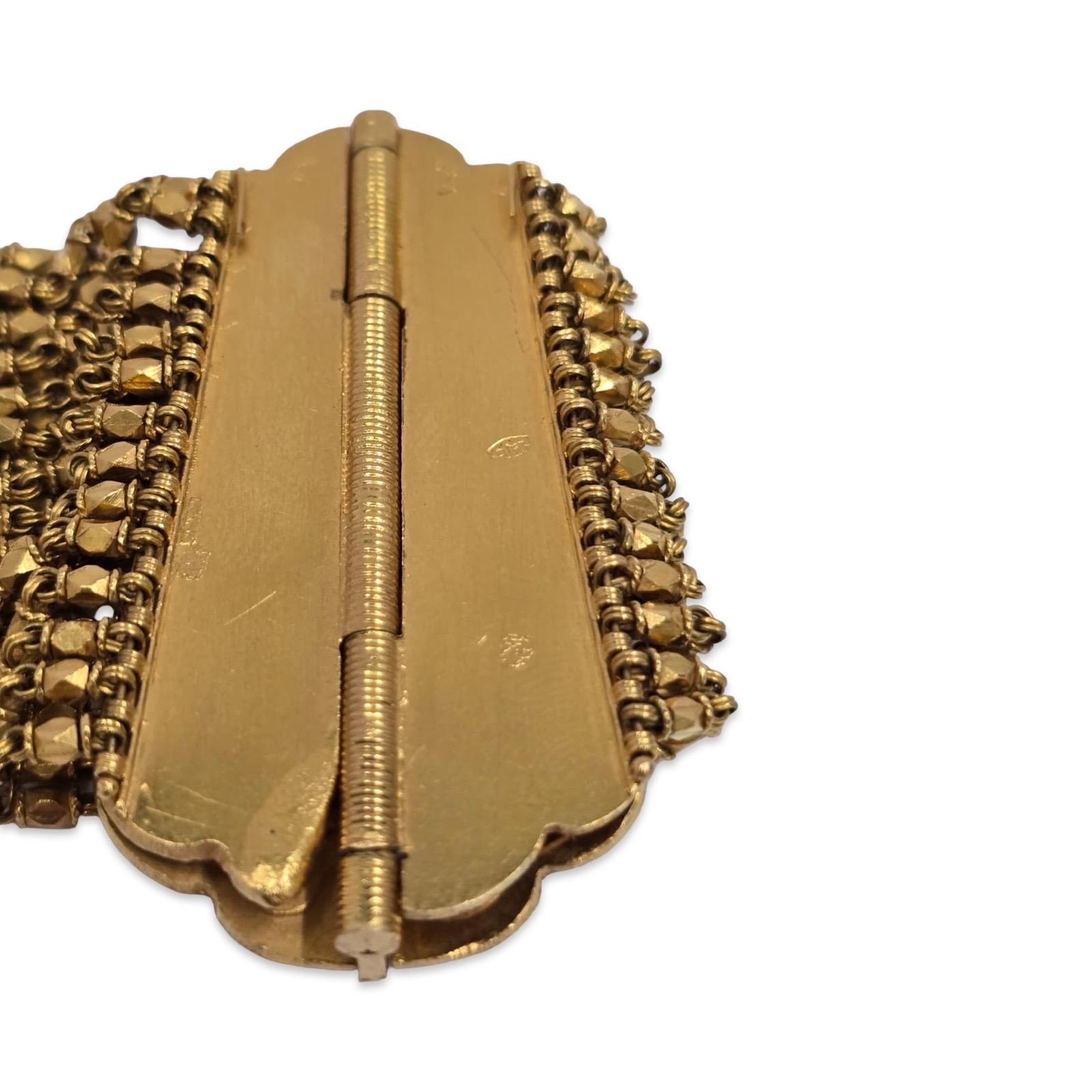 Mughal Revival 22K Enamel Wide Mesh Bracelet Handmade For Sale 11